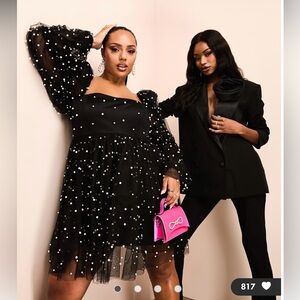 Elegant Black and Pearl Dress